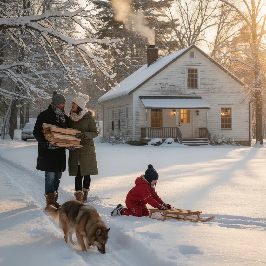 Historisches Bauernhaus mit Blick auf die umliegenden Berge und Wiesen.