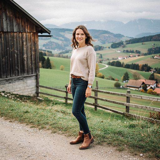Blick auf die Veranda eines Bauernhauses mit Blick auf den Sonnenuntergang.